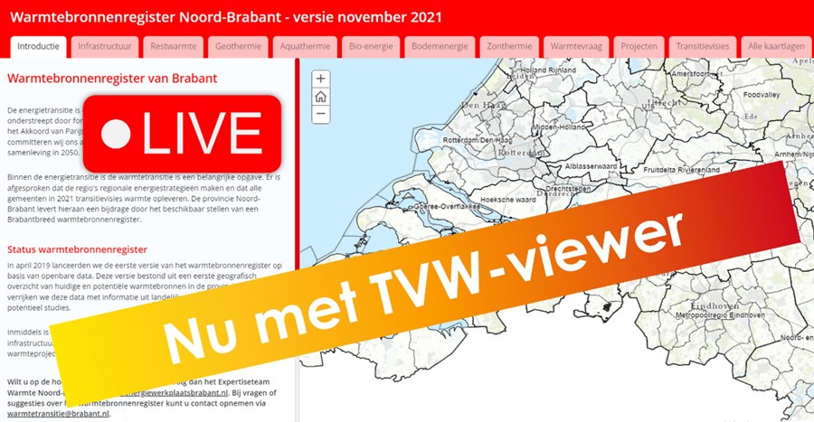 Tekst met Nu met TVW viewer op het warmtebronnenregister Noord-Brabant