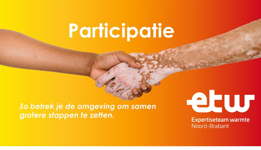 Logo ETW Participatie Zo betrek je de omgeving om samen grotere stappen te zetten 